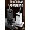 Powerbank 60.000 MAH Dijital Göstergeli 4 Portlu Taşınabilir