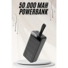 Powerbank Çoklu Şarj Girişi 50.000 Mah Taşınabilir Dijital Göstergeli