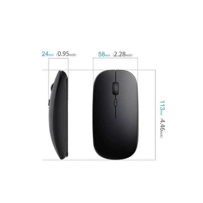 Siyah Wireless Kablosuz Sessiz Mouse Bluetooth Bağlantılı