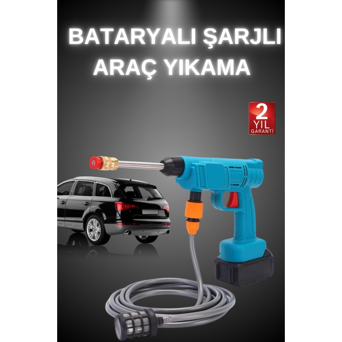 Şarjlı Ve Yüksek Basınçlı Oto Yıkama Makinesi Ve Sulama Tabancası Bahçe Yıkama Makinesi