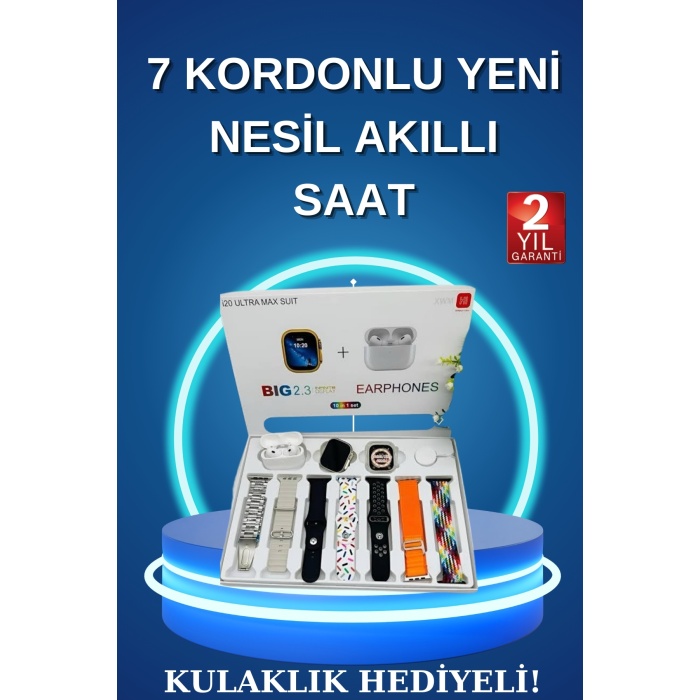 Akıllı Saat Bluetooth Kulaklık Adımsayar Sağlık Takibi Çağrı Cevaplama