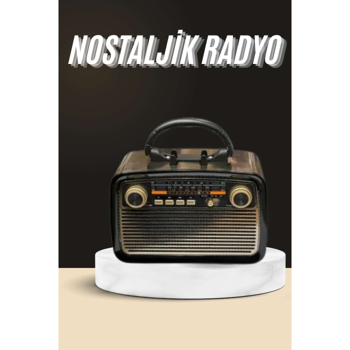 Nostaljik Radyo Bluetooth Bağlantılı Müzik Kutusu Ahşap