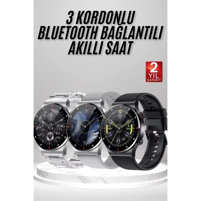 Akıllı Saat Amoled Ekran Bluetooth Bağlantılı Sesli Görüşme Nabız Ölçer