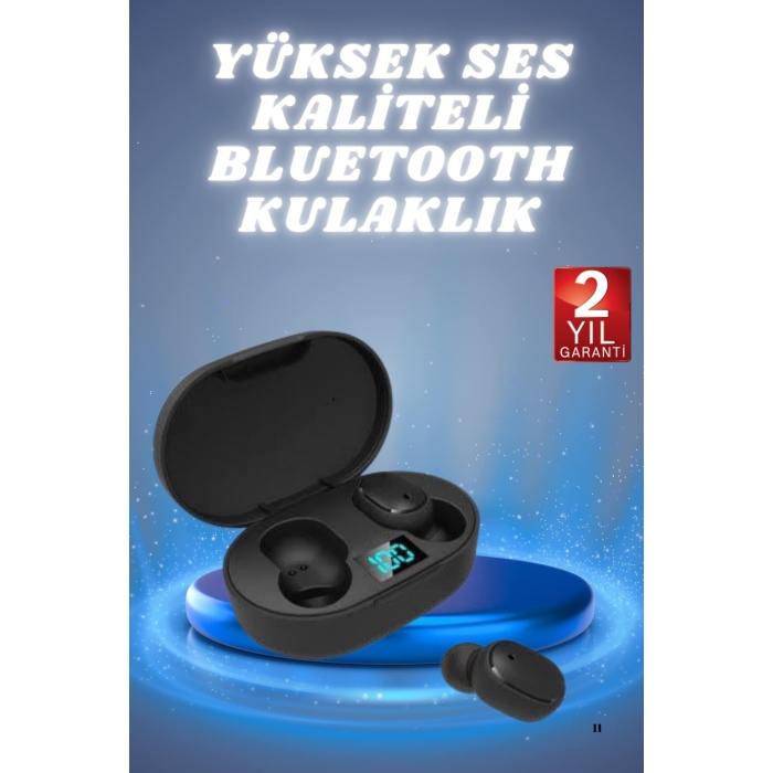 Kulaklık Dijital Göstergeli Bluetooth Bağlantılı Kablosuz Kulak İçi Mikrofonlu Dokunmatik Kontrol