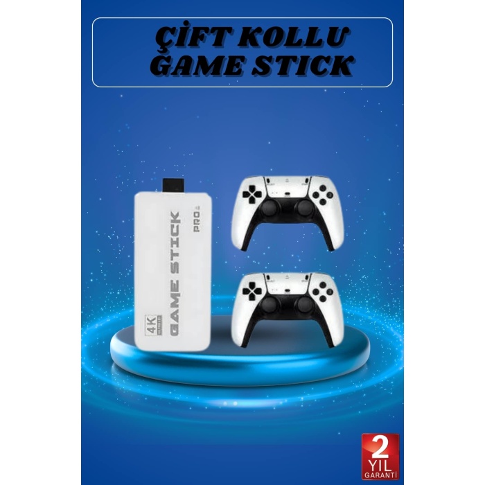 Game Stick 4K Retro Çift Kollu Atari Oyunlari +20000 Oyunlu Konsol Nostalji