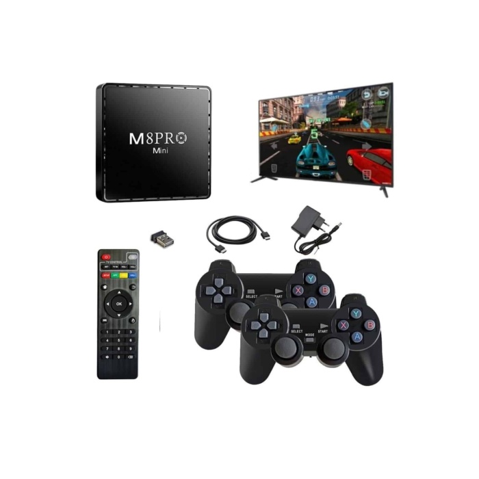 Android Tv Box 2.4g 10k Ultra Hd 2gb Ram 64gb Hafıza 10000 Retro Oyunlu Konsol Game Stick M8 Pro