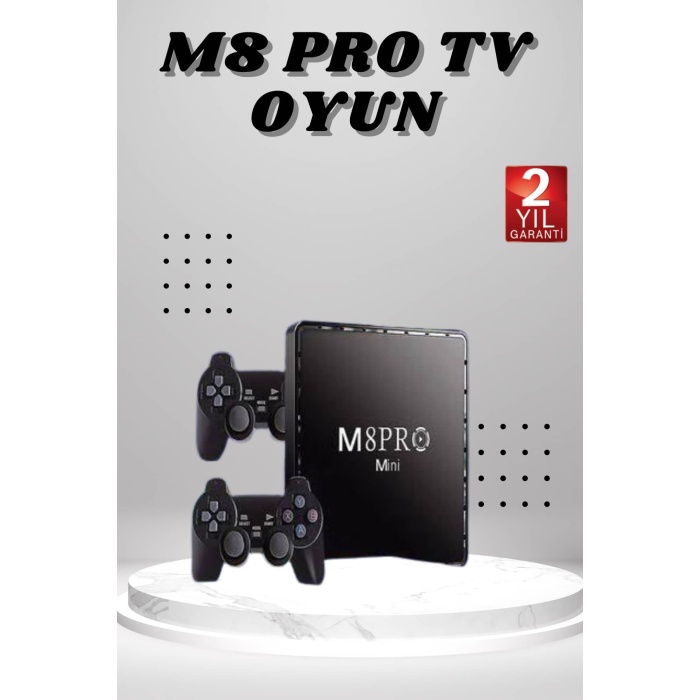 M8 PRO Mini 2.4G 10K ultra HD 64 GB TV BOX Android TV GAME BOX  2 Adet Oyun Konsolu