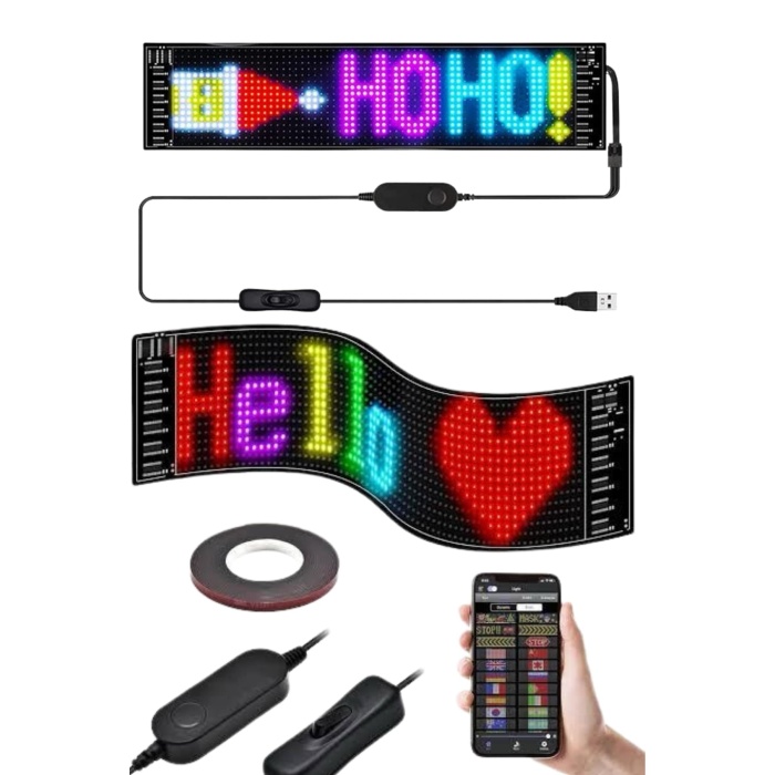 Matrix Led 16x192 Cama Yapışan Telefon Kontrollü Panel Dijital Ekran Kumandalı