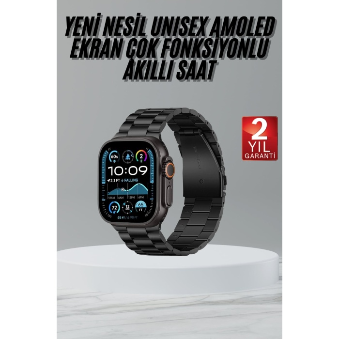 Ultra 3 Kordonlu Amoled Ekran Akıllı Saat Çok Fonksiyonlu Uyku ve Sağlık Takibi