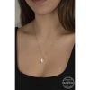 Swarovski Crystal Taşlı Rose Top Zincir Oval Gümüş Kadın Kolye