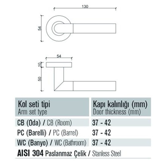 CONDI 204 NOKTALI SATEN ROZETLI KAPI KOLU