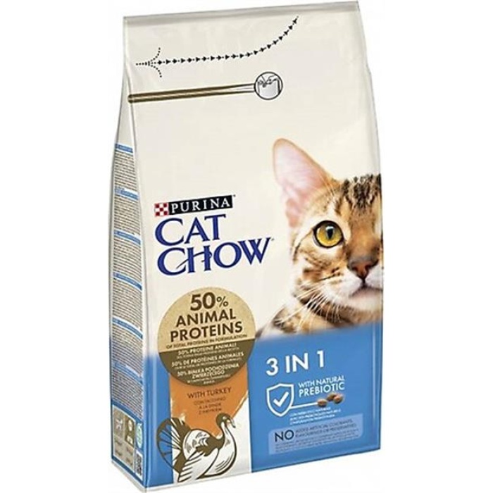 Cat Chow 3 İn 1 Feline Hindili Yetişkin Kedi Maması 1,5 Kg