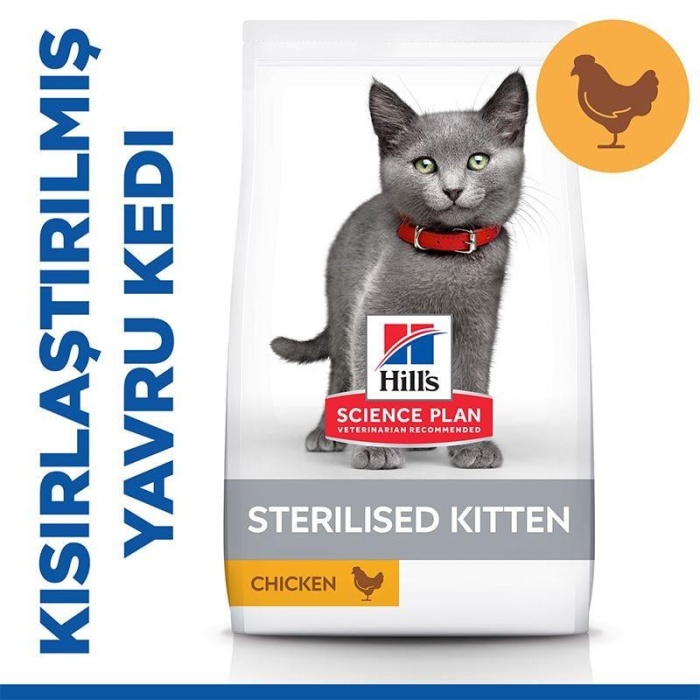 Hills Science Plan Sterilised Kitten Tavuklu Kısırlaştırılmış Yavru Kedi Maması 10 Kg.