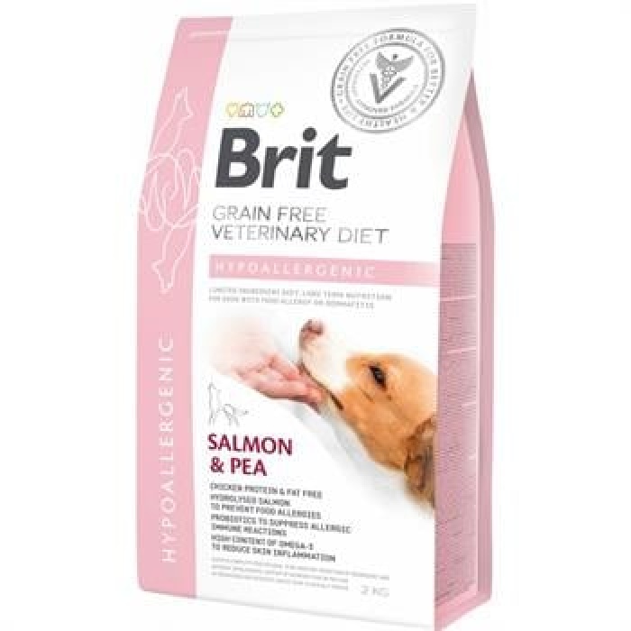 Brit Veterinary Diet Hypo_Allergenic Cilt Sağlığı Destekleyici Somon ve Bezelyeli Tahılsız Köpek Maması 2kg