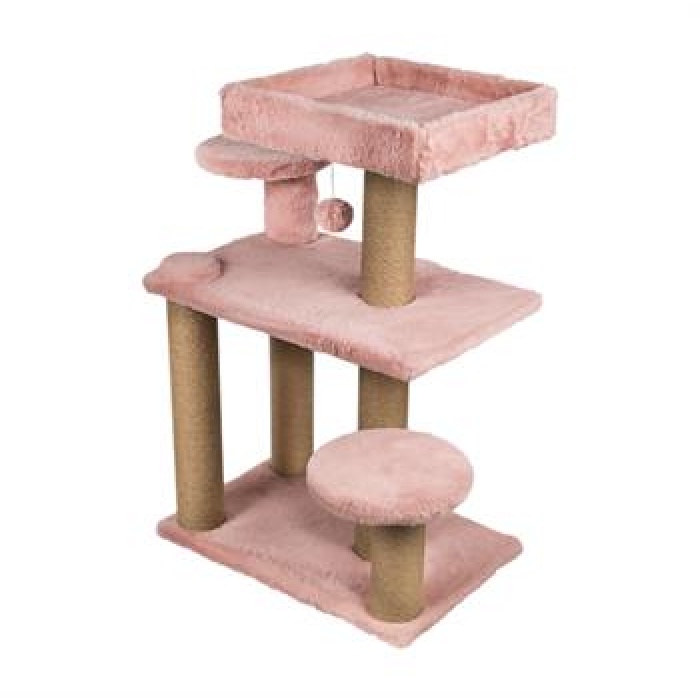 Dubex 56x83x91 cm Kedi Oyun Evi ve Tırmalama Platformu Pembe