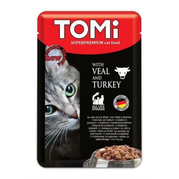 Tomi Pouch Dana Etli ve Hindili Yetişkin Kedi Konservesi 100 Gr