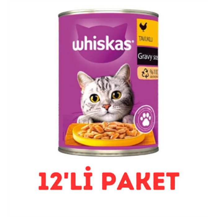 Whiskas Tavuklu Kedi Konservesi 400 Gr 12Lİ PAKET