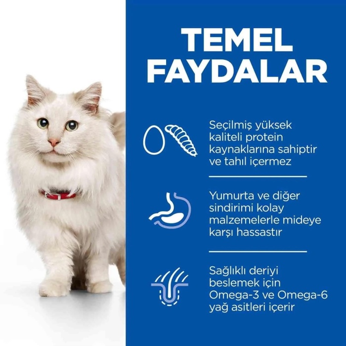 Hills Hypo-Allergenic Yumurta ve Larva Proteinli Yetişkin Kedi Maması 7 Kg