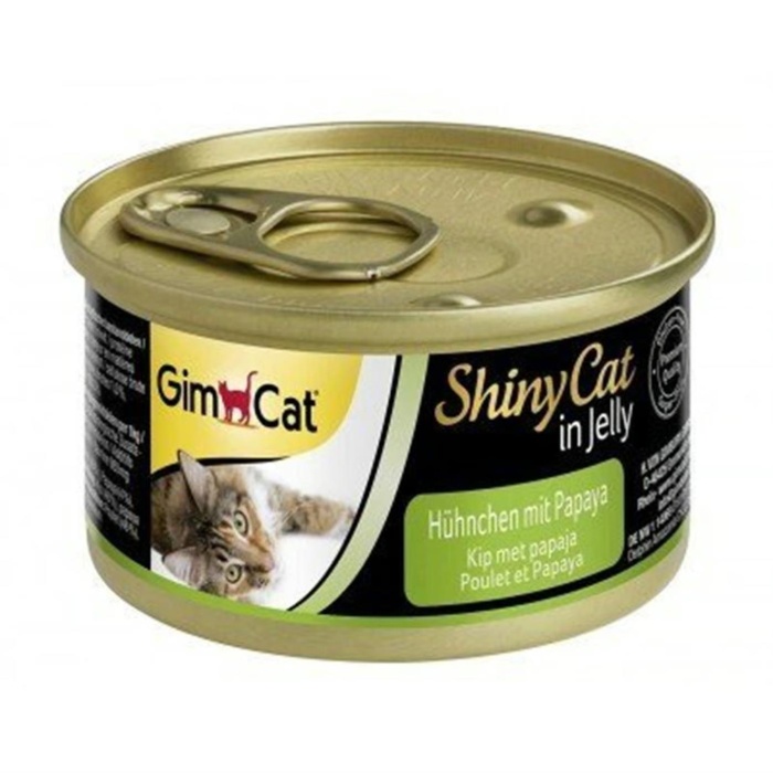 Gimcat ShinyCat Tavuk Etli ve Papaya Jöleli Kedi Konservesi 70 Gr