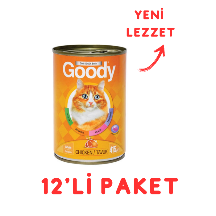 Goody Tavuklu Yetişkin Kedi Konservesi 400 Gr - 12Li Paket