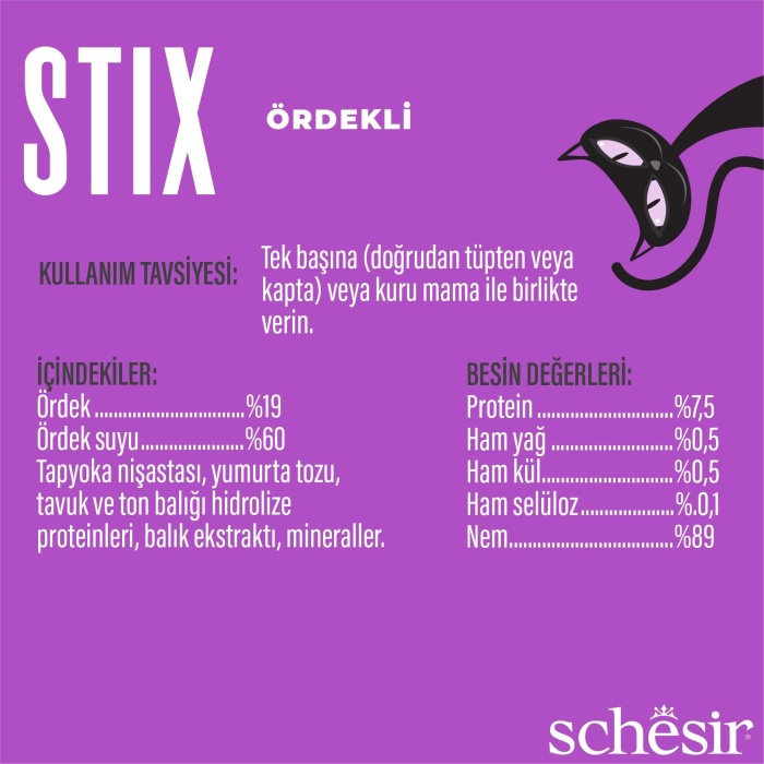 Schesir Stick Ördekli Kedi Ödülü 6 x 15 Gr