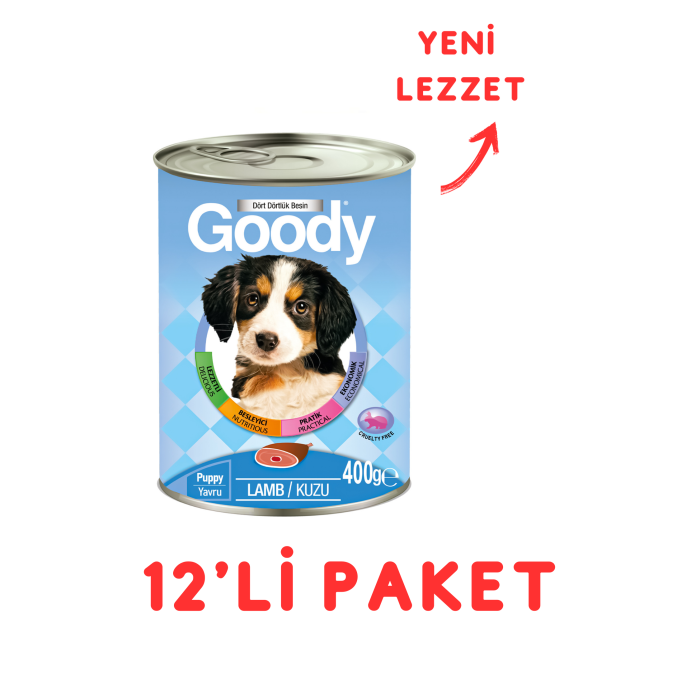 Goody Kuzu Etli Yavru Köpek Konservesi 400 Gr - 12Li Paket