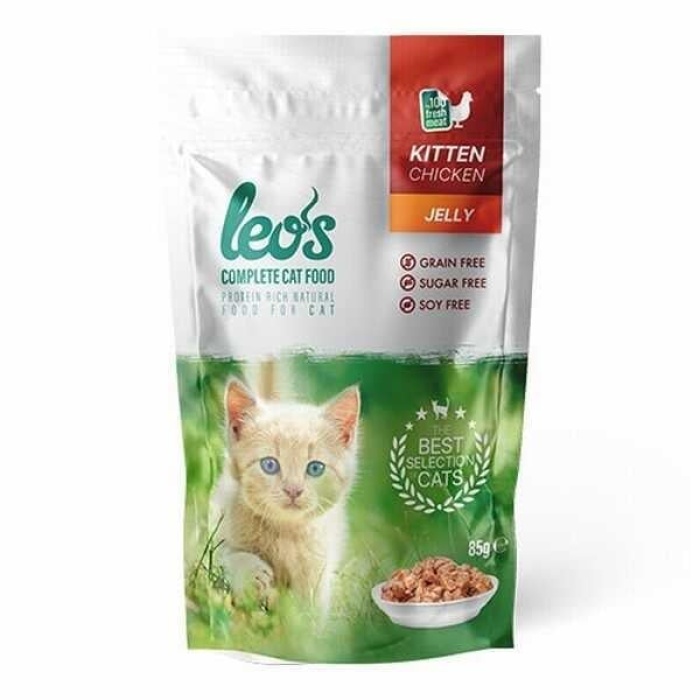 Leos Pouch Tavuklu Yavru Kedi Konservesi 85 Gr