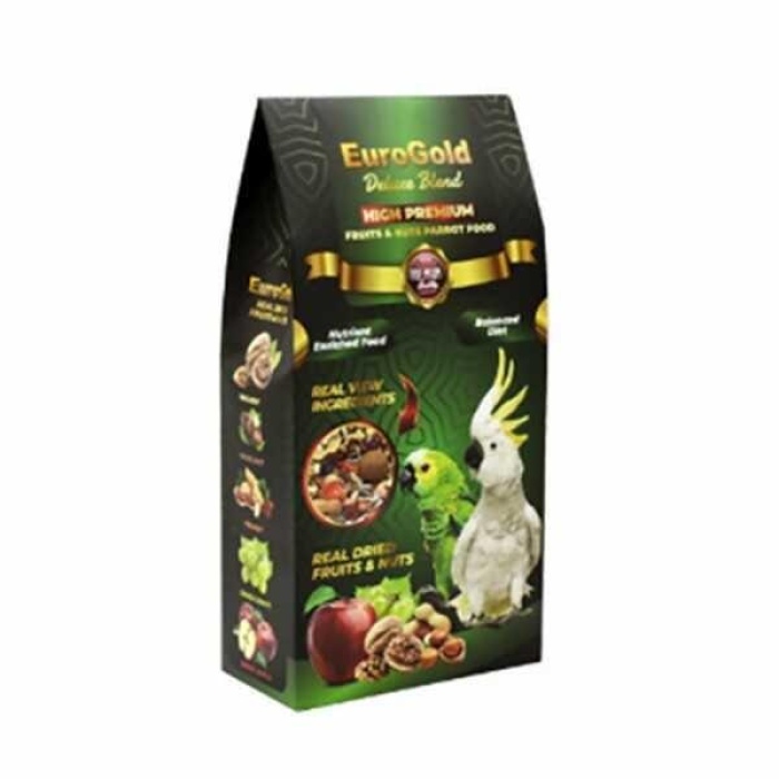 EuroGold Deluxe Blend Fruits Nuts Meyveli ve Kuruyemişli Papağan Yemi 650 Gr