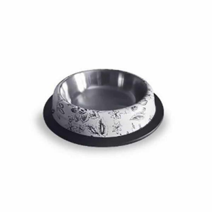 EuroDog 32 Oz Desenli Oval Çelik Köpek Mama Su Kabı 25,5 Cm