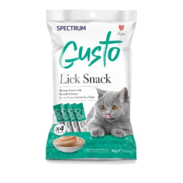 Spectrum Gusto Ton Balıklı ve Somonlu Sıvı Kedi Ödül Maması 4x15 Gr