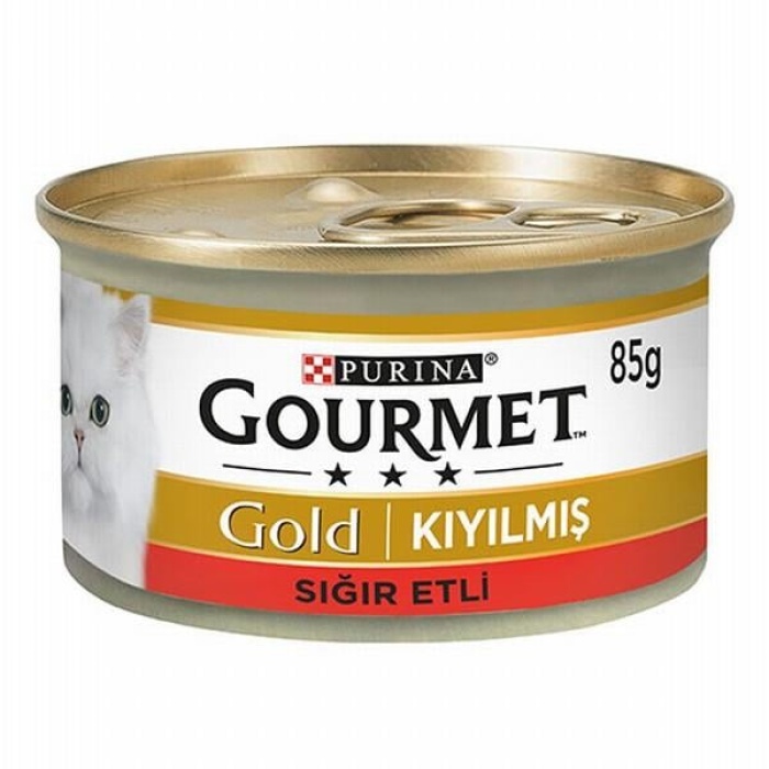 Gourmet Gold Kıyılmış Sığır Etli Yetişkin Kedi Konservesi 85 Gr