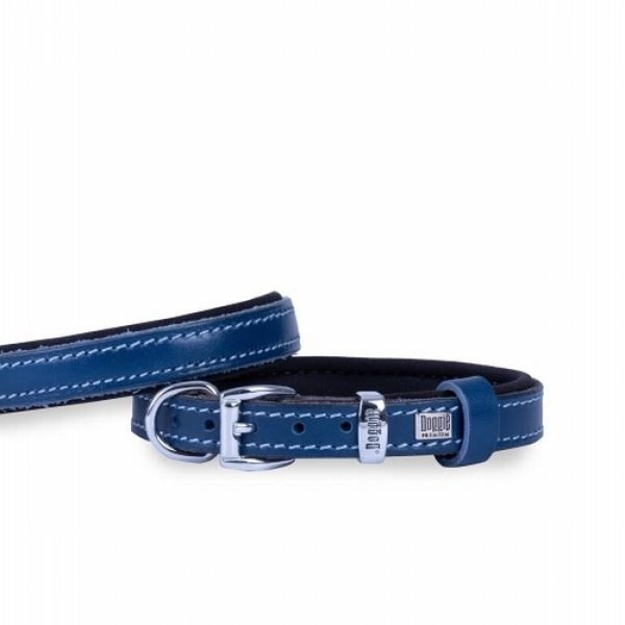 Doggie Konfor Deri Köpek Boyun Tasması Royalblue 1,5x20 25 Cm