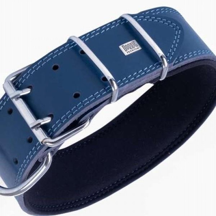 Doggie Çift Kat Deri Köpek Boyun Tasması Royalblue 6x60-70 Cm