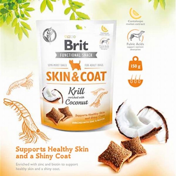 Brit Skin & Coat Karides ve Hindistan Cevizli Köpek Ödülü 150 Gr