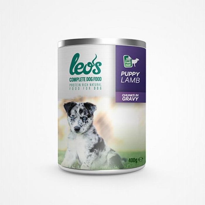 Leos Kuzu Parça Etli Soslu Yavru Köpek Konservesi 24 Adet 400 Gr