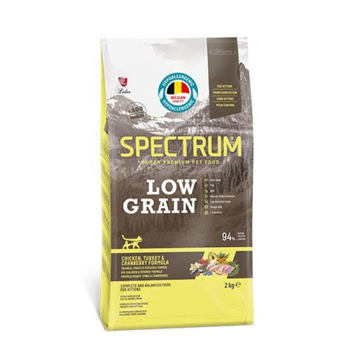 Spectrum Tavuklu Hindili ve Kızılcıklı Düşük Tahıllı Yavru Kedi Maması 2 Kg