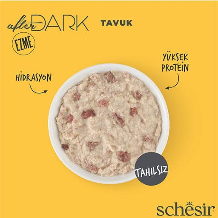 Schesir After Dark Pate Tavuk Etli Tahılsız Yetişkin Kedi Konservesi 80 Gr