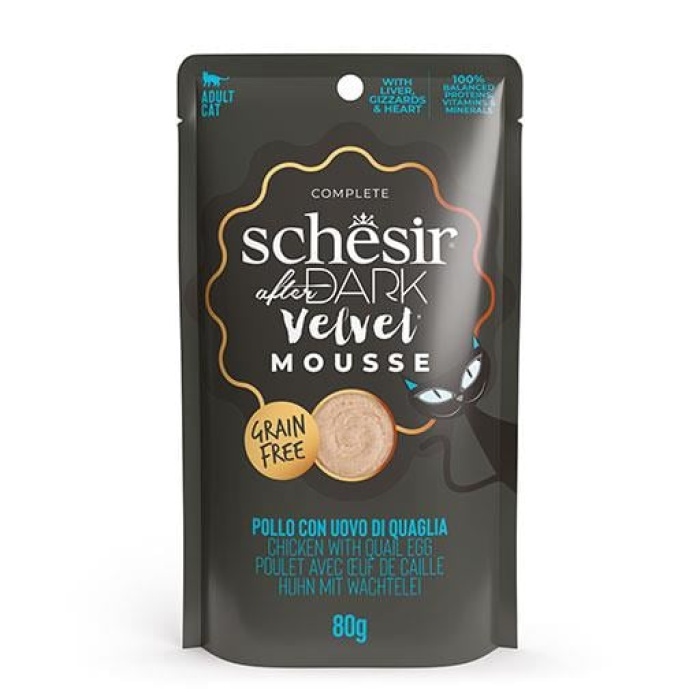 Schesir After Dark Pouch Tavuklu ve Bıldırcın Yumurtalı Tahılsız Yetişkin Kedi Konservesi 80 Gr