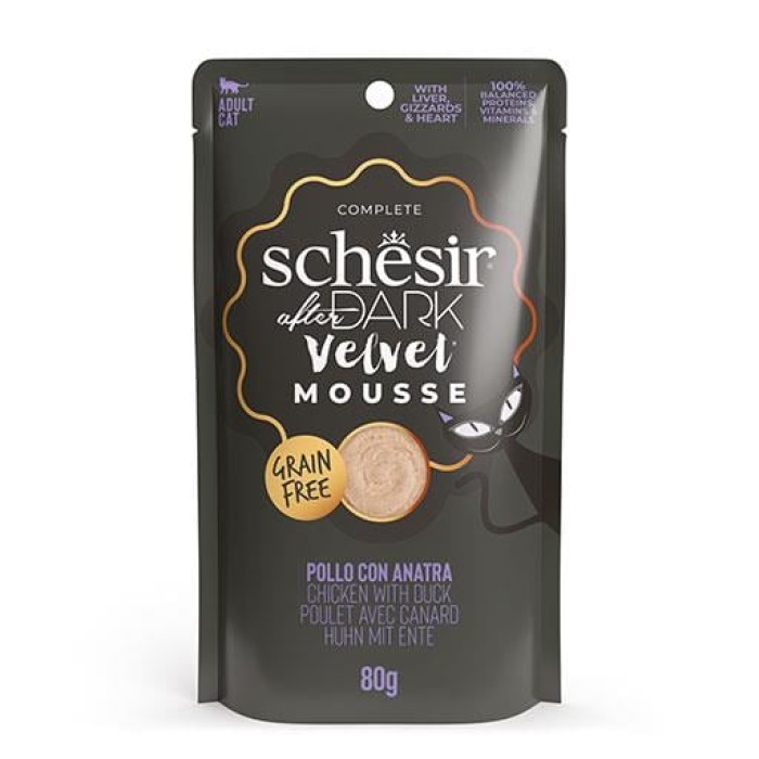 Schesir After Dark Pouch Tavuklu ve Ördek Etli Tahılsız Yetişkin Kedi Konservesi 80 Gr