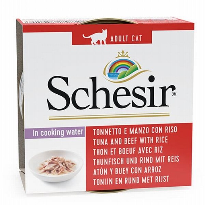 Schesir Ton Balıklı ve Sığır Etli Yetişkin Kedi Konservesi 85 Gr