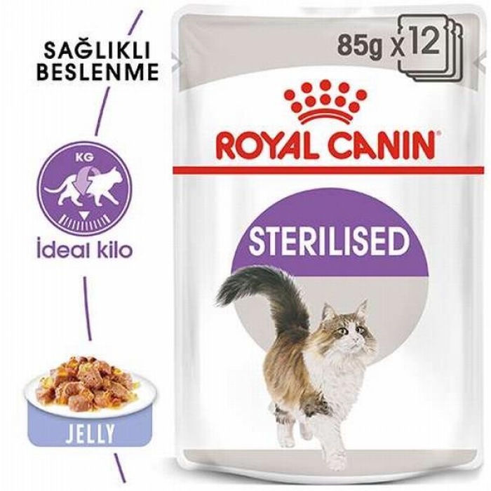 Royal Canin Sterilised Jelly Pouch Kısırlaştırılmış Kedi Konservesi 12 Adet 85 Gr