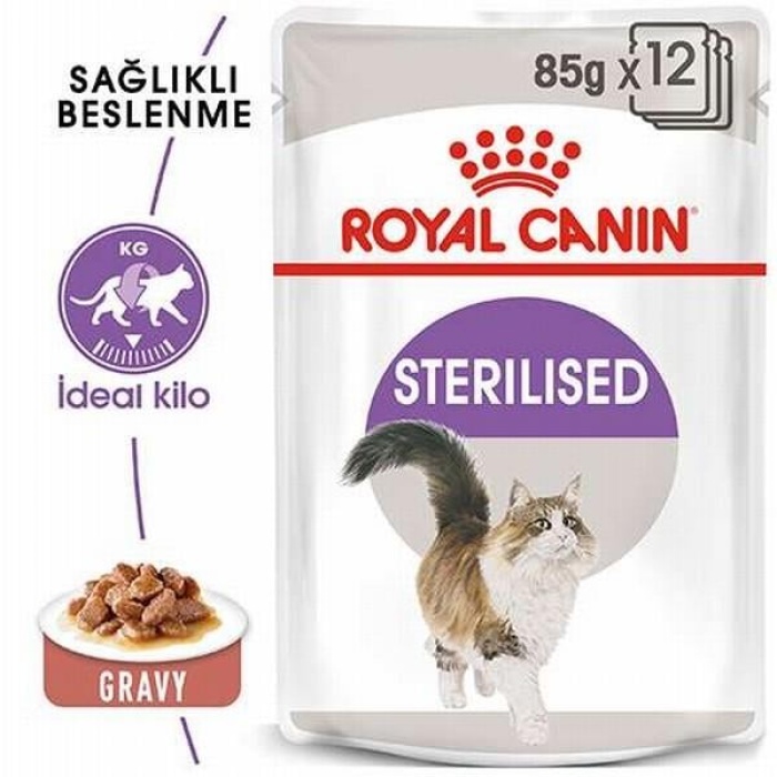 Royal Canin Sterilised Gravy Pouch Kısırlaştırılmış Kedi Konservesi 12 Adet 85 Gr