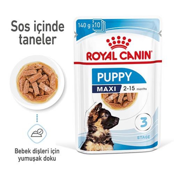 Royal Canin Maxi Puppy Gravy Yavru Köpek Konservesi 10 Adet 140 Gr