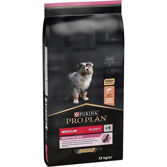 Pro Plan Medium Opti Derma Sensitive Skin Puppy Somonlu Orta Irk Yavru Köpek Maması 12 Kg