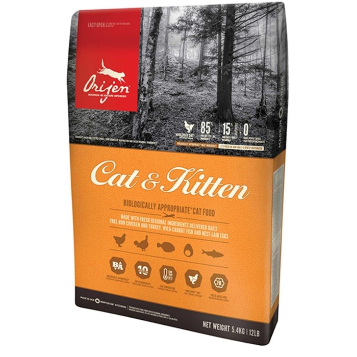 Orijen Cat & Kitten Tahılsız Yavru ve Yetişkin Kedi Maması 1,8 Kg