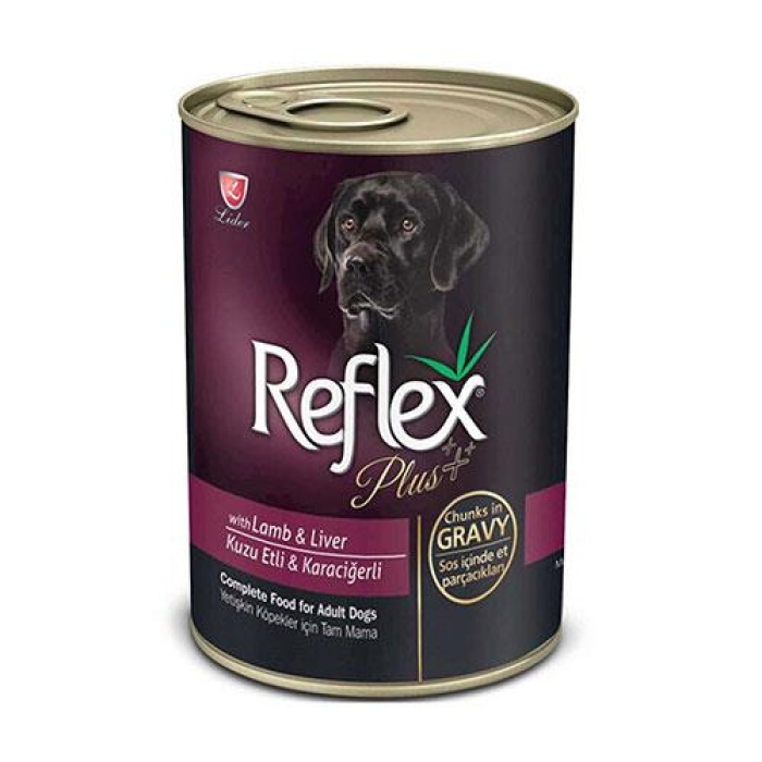 Reflex Plus Kuzulu Karaciğerli Gravy Yetişkin Köpek Konservesi 400 Gr