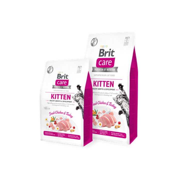 Brit Care Hypoallergenic Tavuklu ve Hindili Tahılsız Yavru Kedi Maması 2 Kg