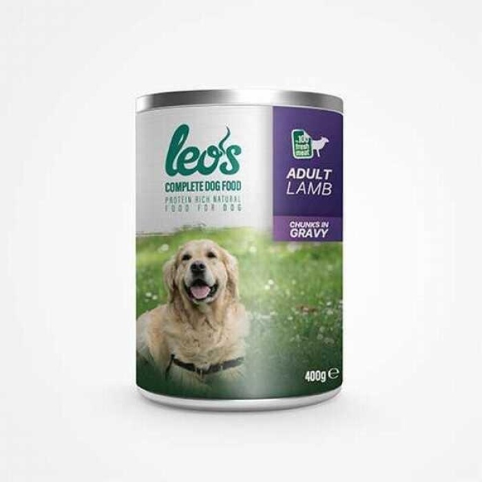 Leos Kuzu Parça Etli Soslu Yetişkin Köpek Konservesi 400 Gr