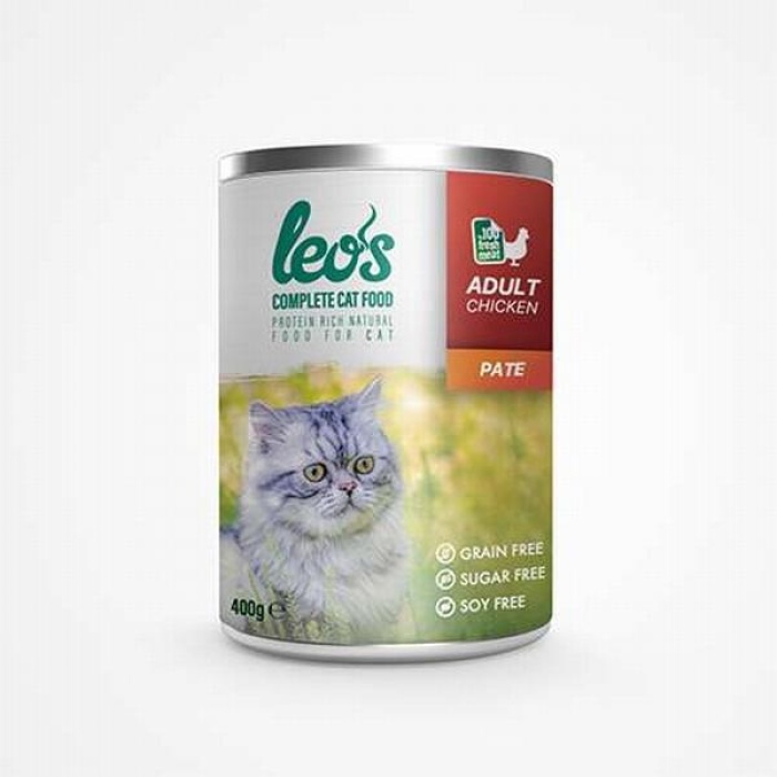 Leos Tavuk Etli Pate Yetişkin Kedi Konservesi 24 Adet 400 Gr