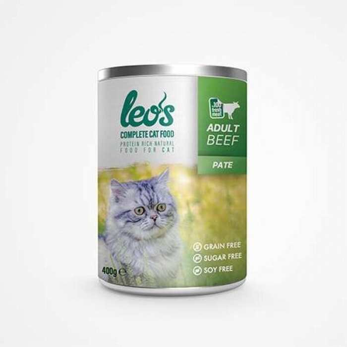 Leos Sığır Etli Pate Yetişkin Kedi Konservesi 24 Adet 400 Gr